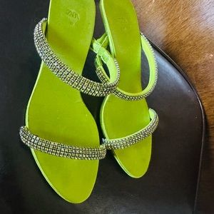 Cute Green Low Heel Sandal